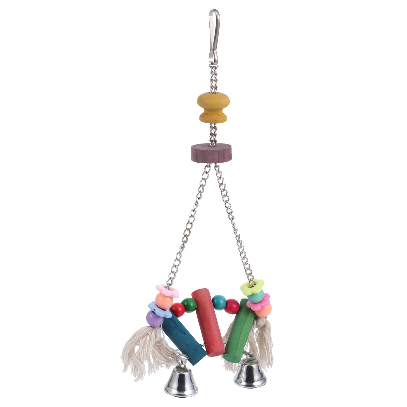 Mipcase Parrot Climbing Ladder Toy with Hanging Bell - Interactive Bird Training Toy for Parakeets, Cockatiels & Conures - Perfect for Cage Enrichment & Playtime