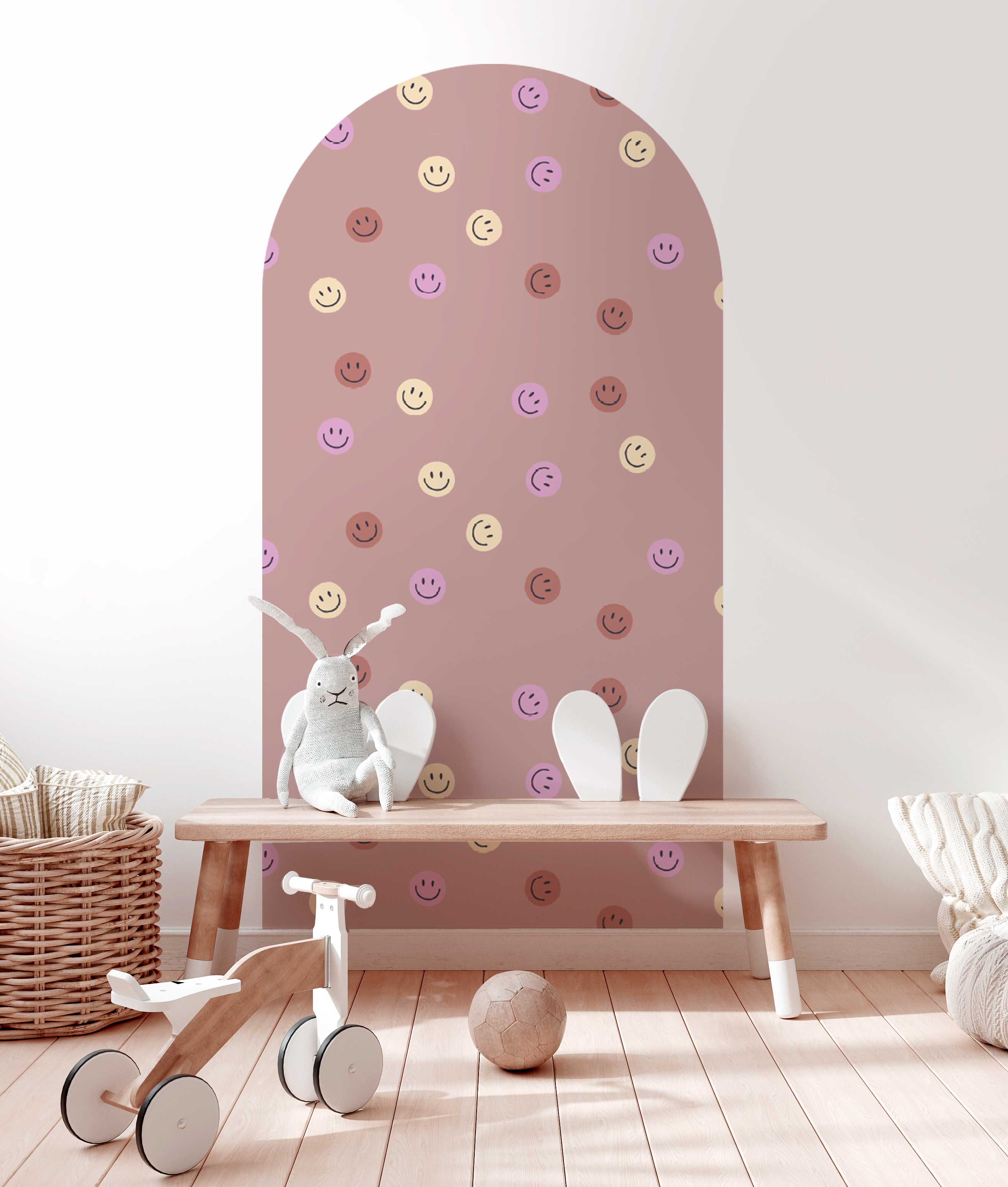 Peel and Stick Arch Wallpaper Decal - Smiley Face Wall Stickers for Home Decor | Perfect for Bedroom, Nursery & Kids Room