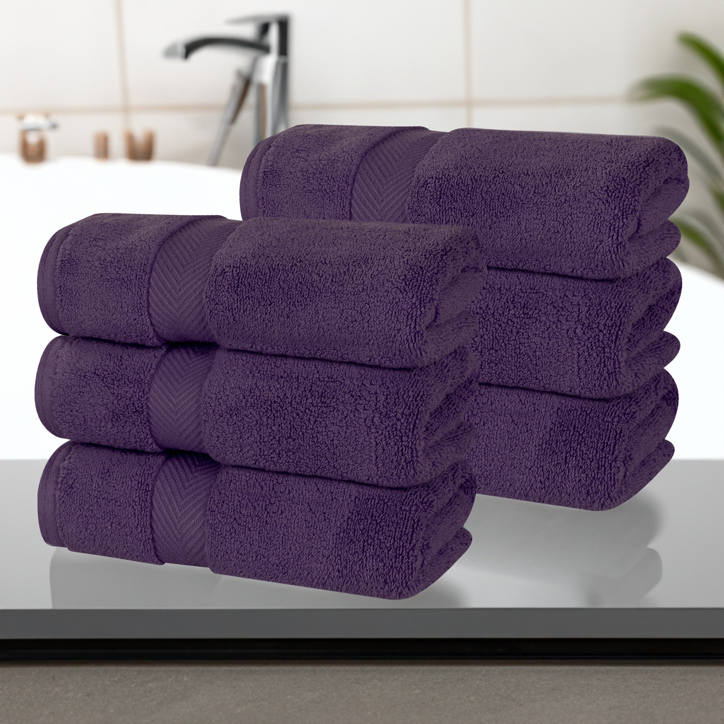 Premium Zero Twist Cotton Hand Towels - Ultra Soft & Absorbent Bath Towel Set of 6 for Kitchen, Bathroom & Spa | Luxury Home Essentials
