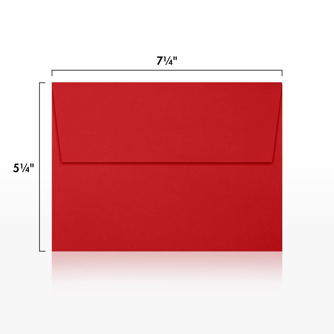 LUXPAPER A7 Printable Invitation Envelopes for 5x7 Cards - 80 lb. Ruby Red, Peel & Press Seal, 1000 Pack (5.25