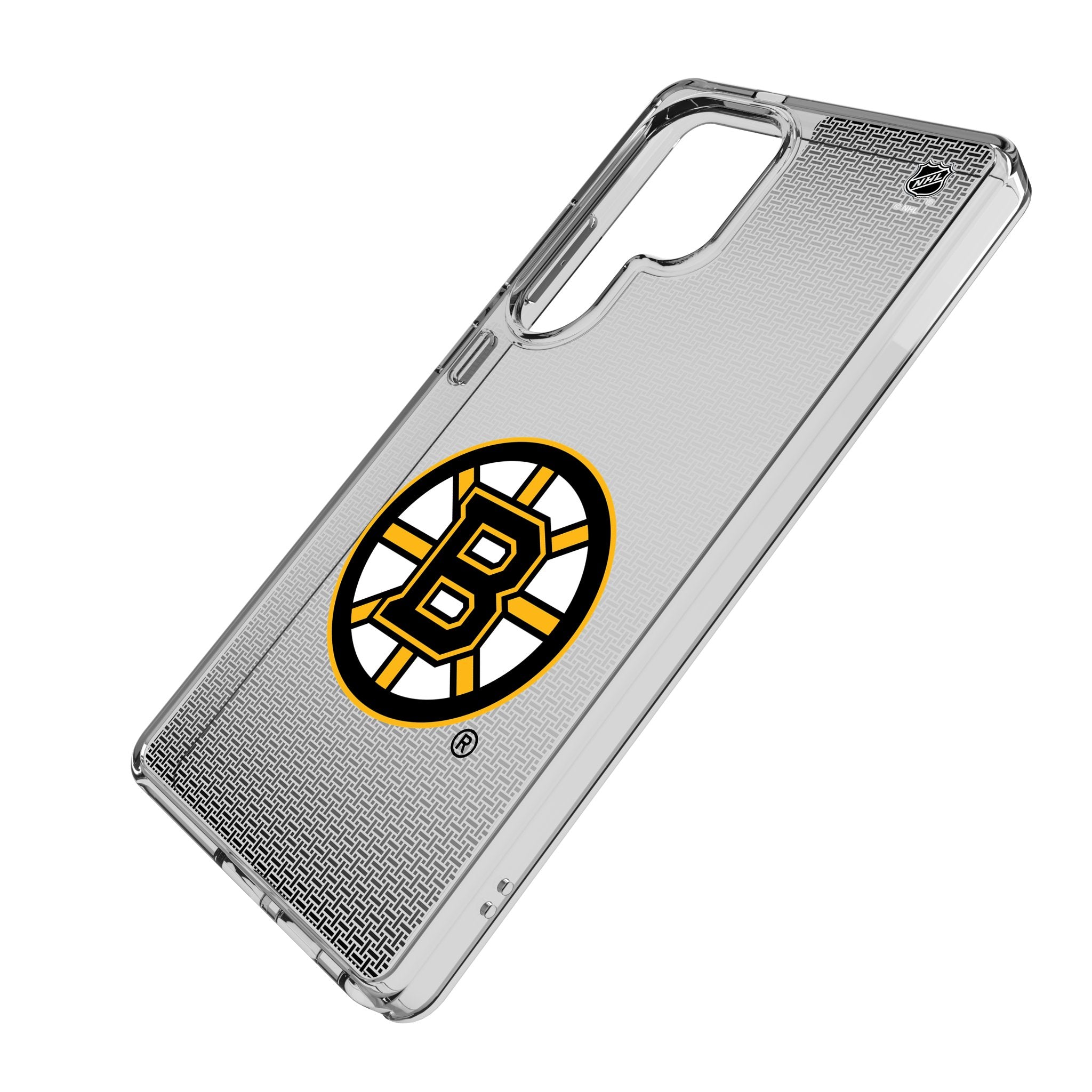 Boston Bruins Linen Clear Phone Case for Samsung Galaxy - Durable Protective Cover with Team Logo - Perfect for Fans, Game Days & Everyday Use