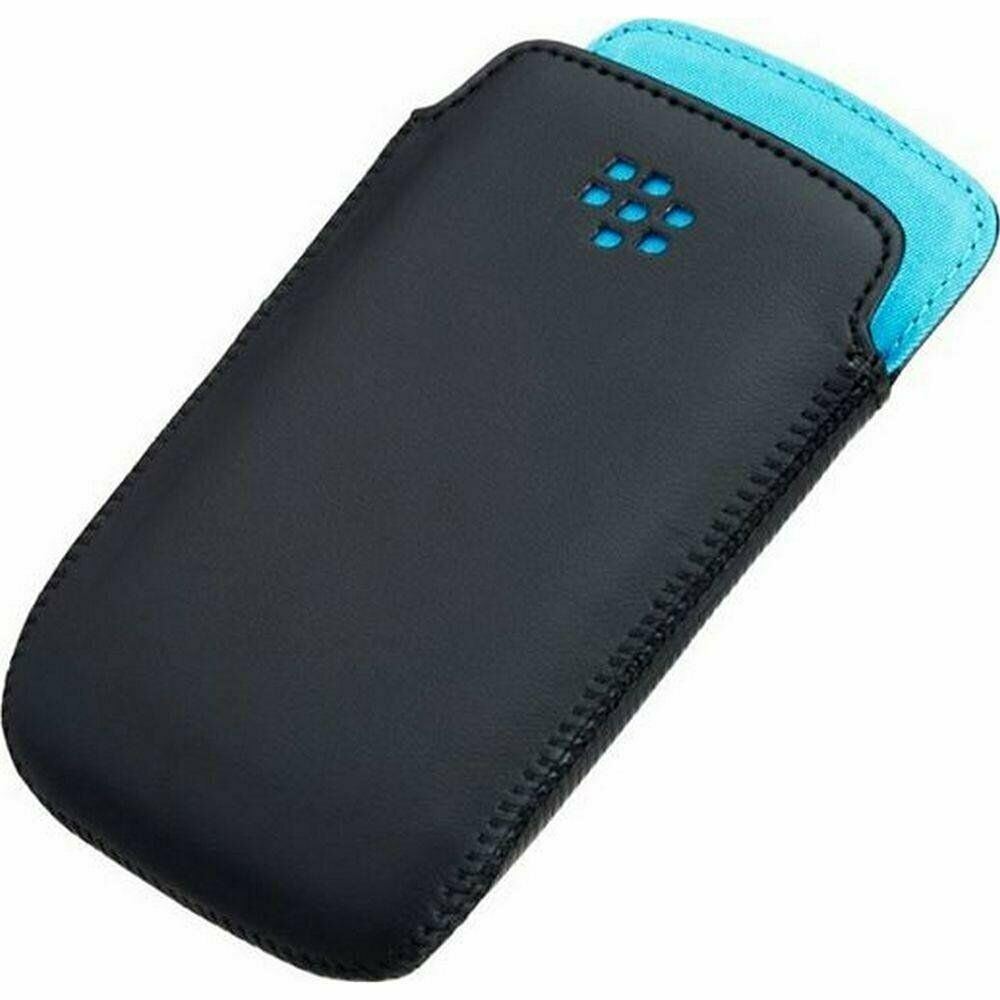 Premium Blackberry Pocket Case for Curve 9350/9360/9370 - Slim Protective Cover in Black & Sky Blue (ACC 43296) | Perfect for Daily Use, Business Meetings & Travel Protection