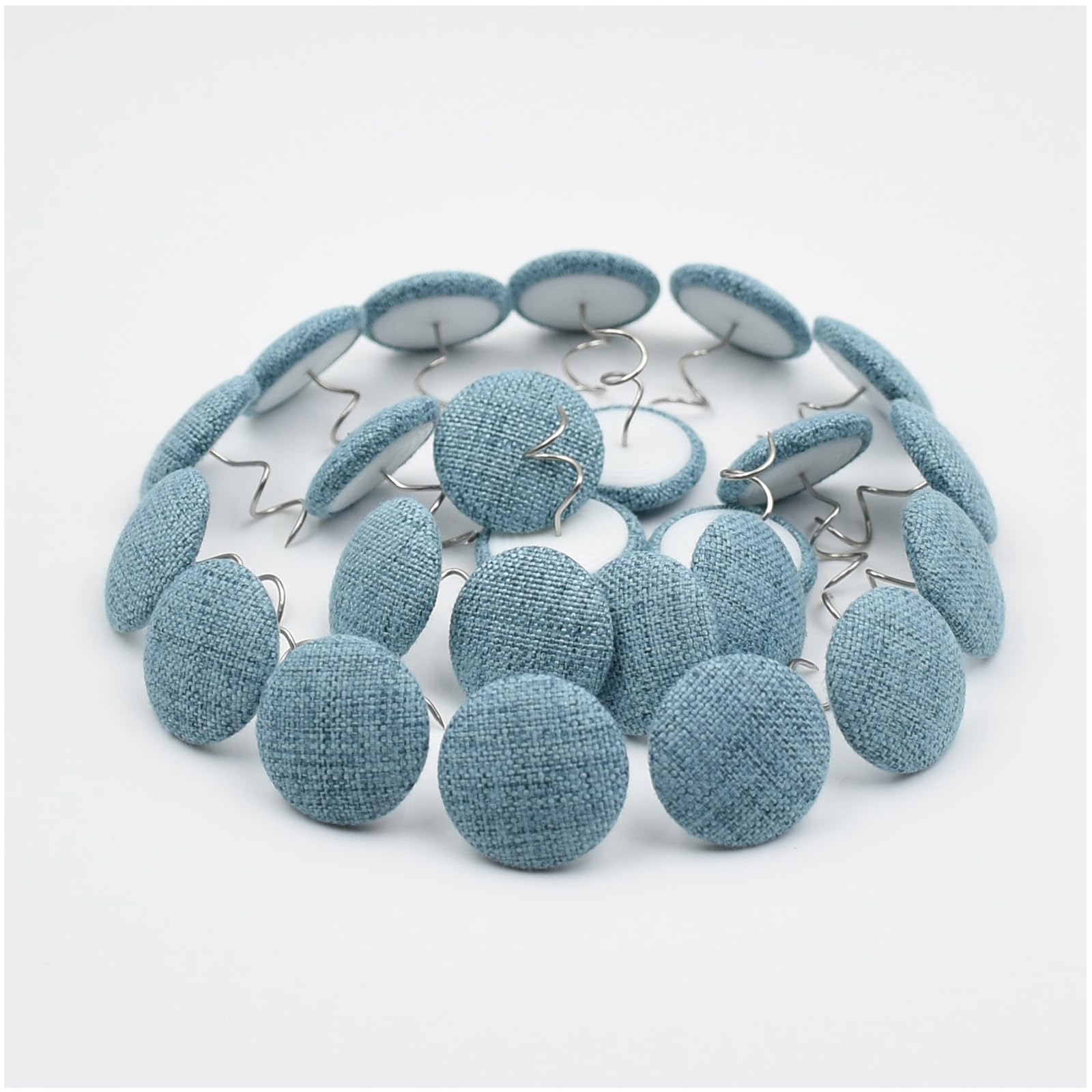 24 PCS Upholstery Twist Pins for Sofa & Bed Skirts - Grey Blue - Secure Slipcovers & Armrest Covers