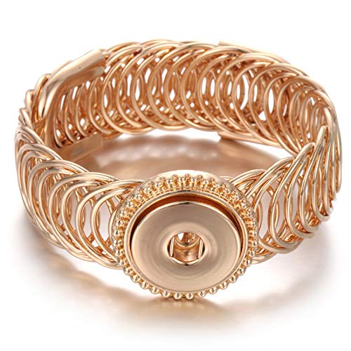 3Pcs Snap Jewelry Bangle - Hollow Fashion Bracelets 18-20mm Adjustable Charms for Women | Perfect for Parties, Weddings & Everyday Wear