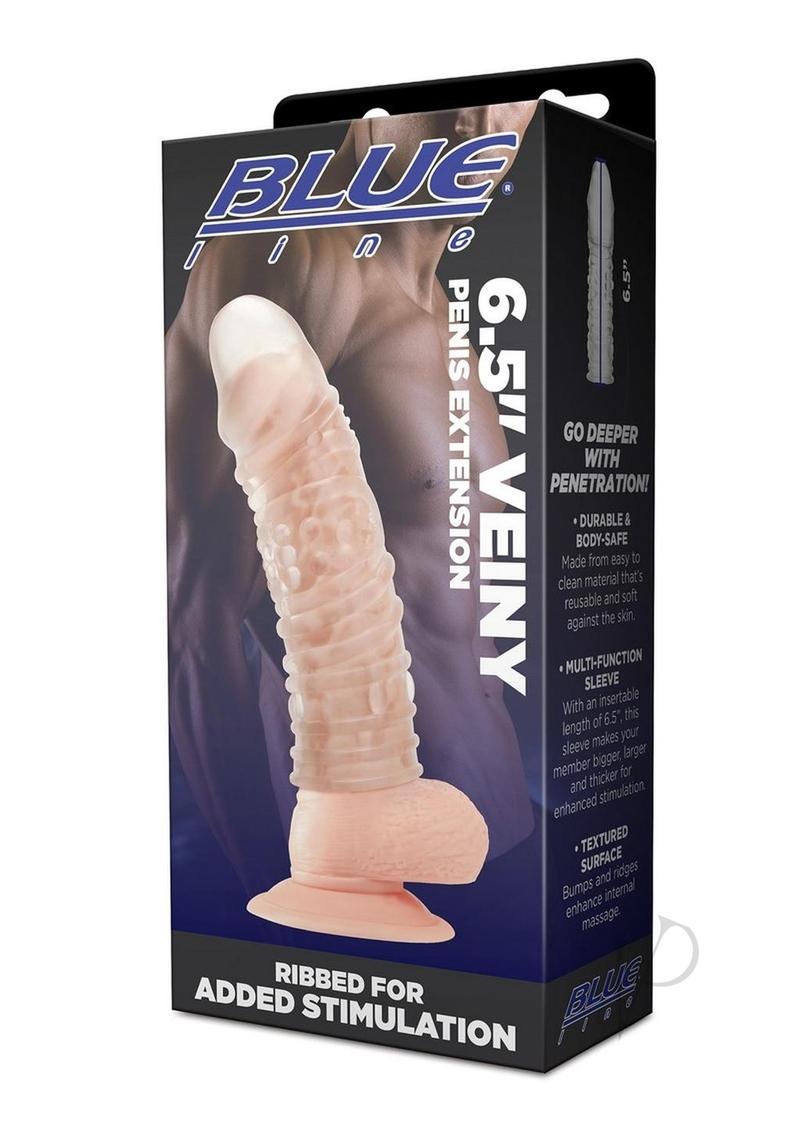 6.5 Inch Clear Blue Line Veiny Penis Extension - Realistic Adult Toy for Enhanced Pleasure & Role Play - Perfect for Couples & Solo Use