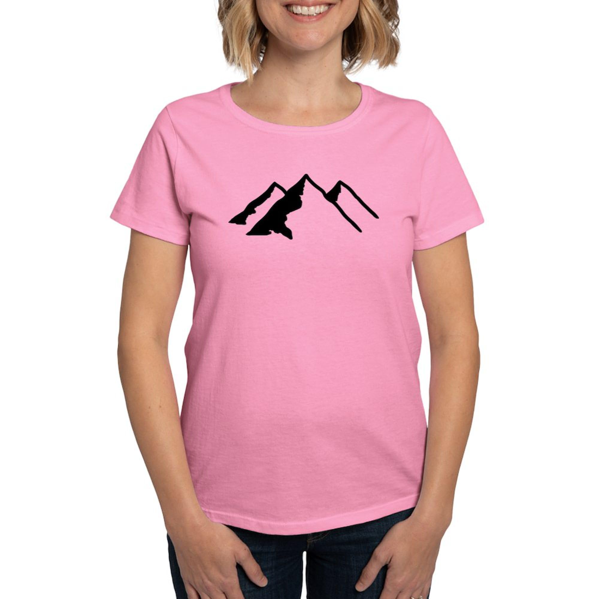 Mountains Women's Dark Cotton T-Shirt - Comfortable & Stylish Casual Wear for Hiking, Travel & Everyday Outfits