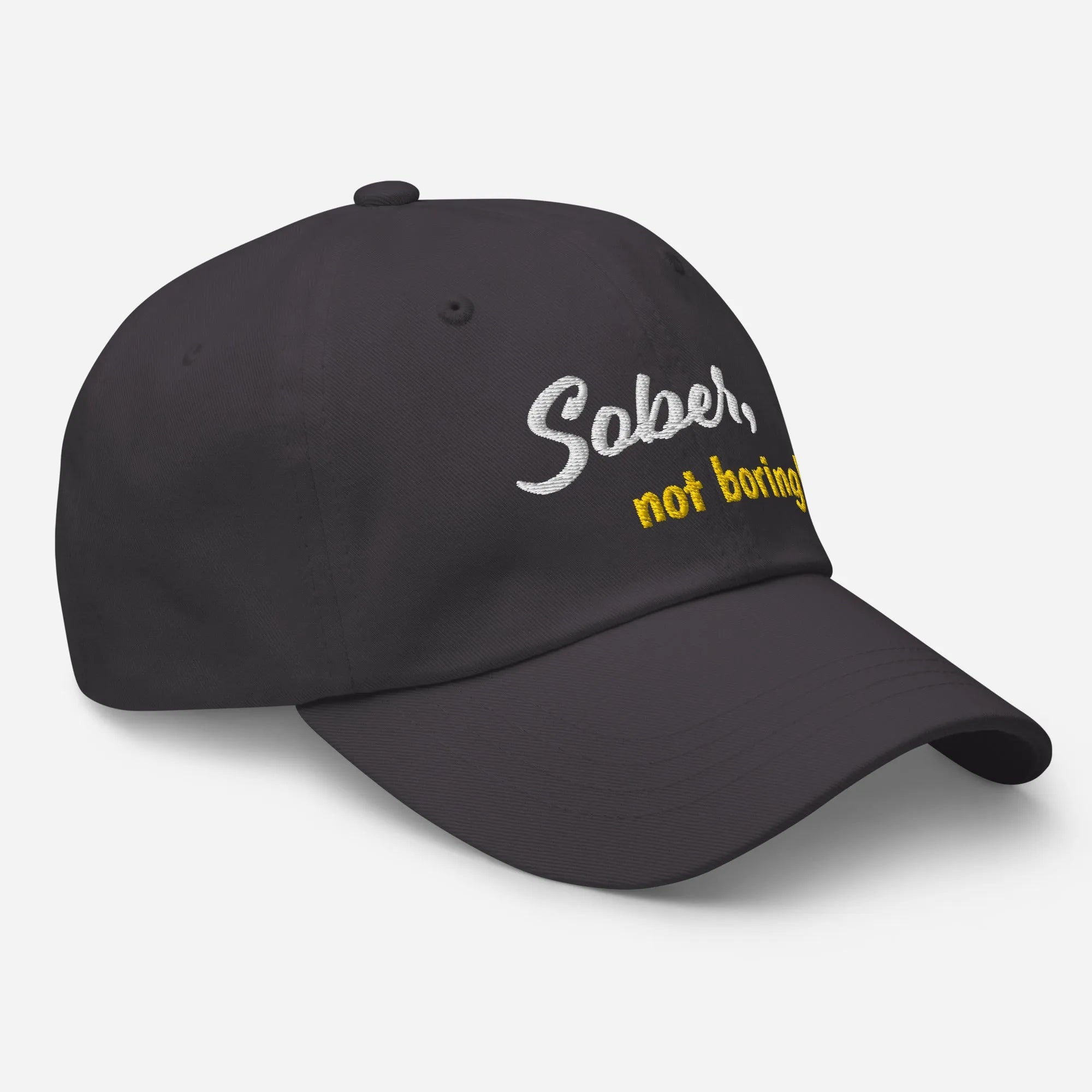 Sober Not Boring Embroidered Dad Hat - Stylish Unisex Baseball Cap for Men & Women - Perfect for Outdoor Activities, Sports, and Casual Wear