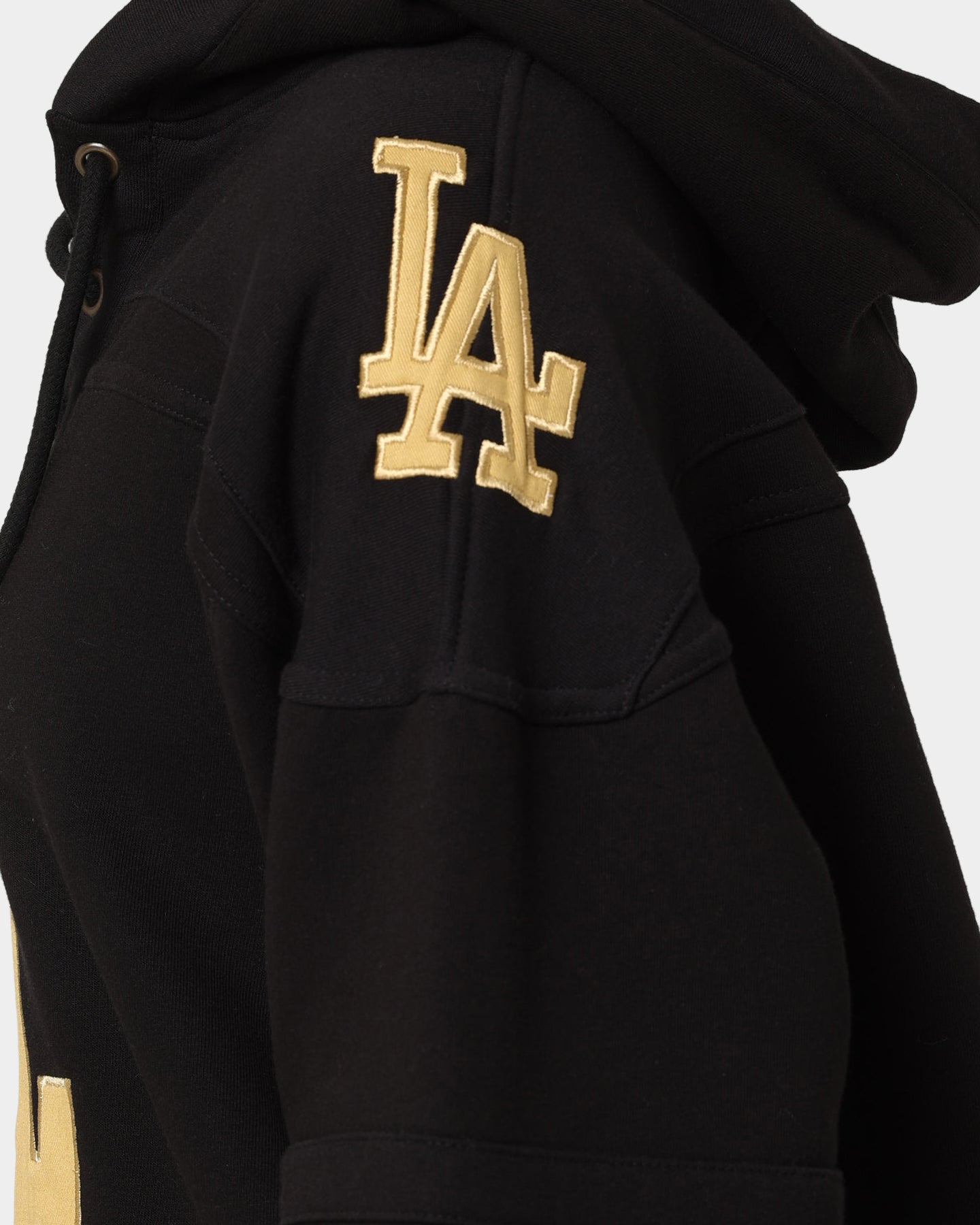 47 Brand Los Angeles Dodgers Superior Lacer Hoodie - Black & Gold Baseball Fan Apparel for Men & Women - Perfect for Game Day, Casual Wear & Sports Events