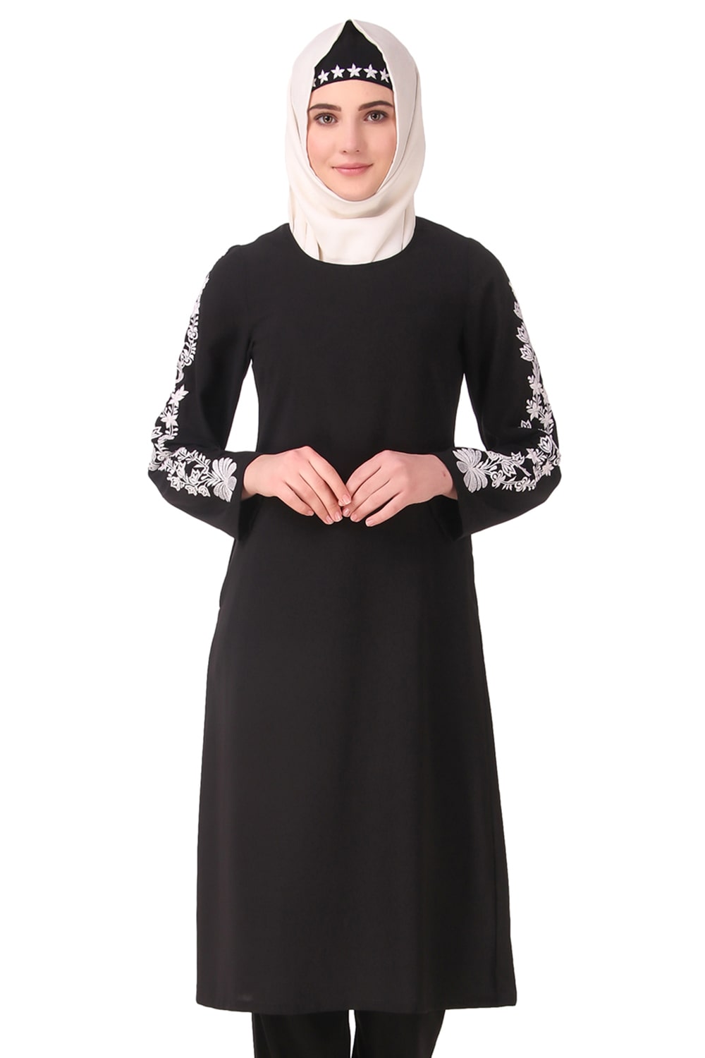 Floral Embellished Sleeve Anarkali Tunic for Women - Elegant Indian Ethnic Wear for Parties, Weddings & Festive Occasions
