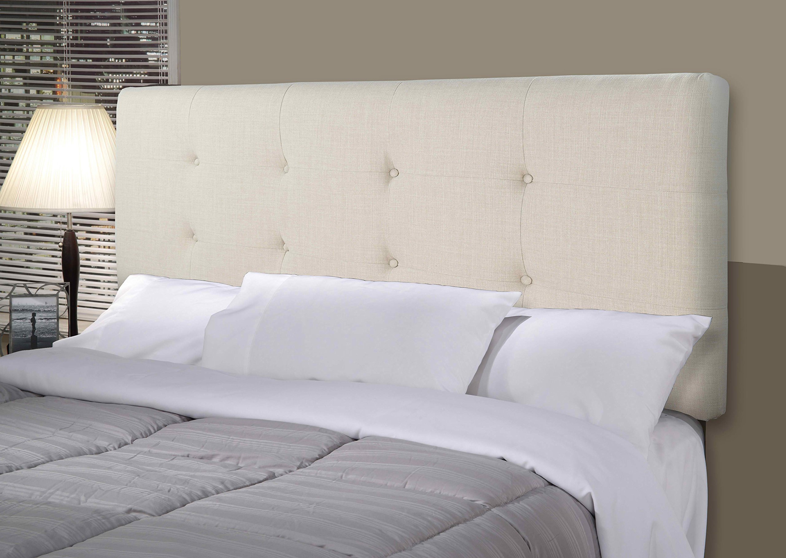 MJL Furniture Designs Ali Padded Bedroom Headboard - Contemporary Style California King Size Headboard with Beige Finish | USA Made Bed Frame Headboard for Master Bedroom & Guest Room Decor