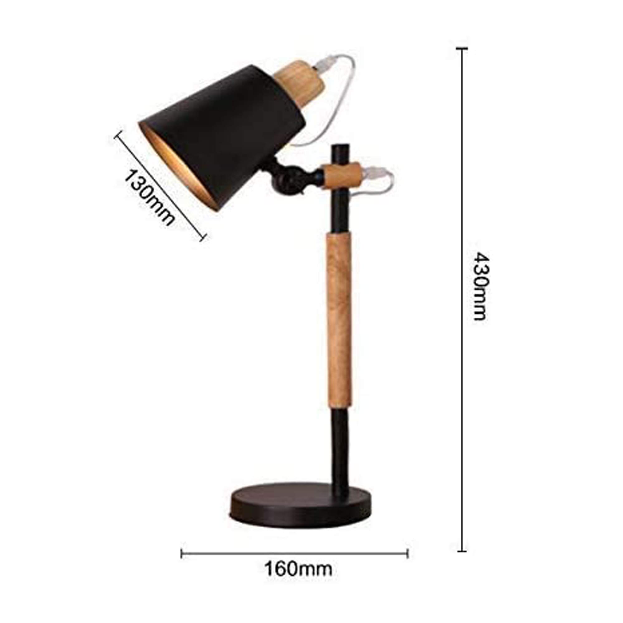 Adjustable Swing Arm Desk Lamp with E27 Socket - Modern Table Light for Study, Office & Reading - Flexible Mounting Bracket for Living Room, Bedroom & Workspace (Perfect for Night Reading & Home Office Tasks)