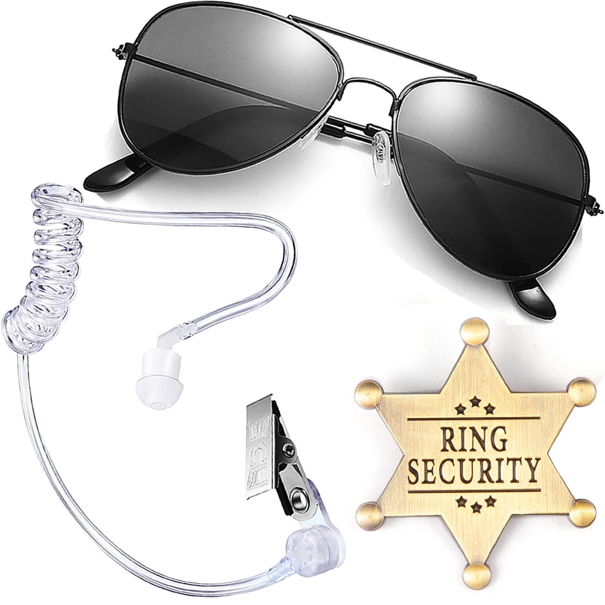 Kids Spy Police FBI Costume Set - Wedding Ring Bearer Outfit with Sunglasses, Earpiece & Ring Box | Fun Role Play, Cosplay & Pretend Play for Parties & Dress Up