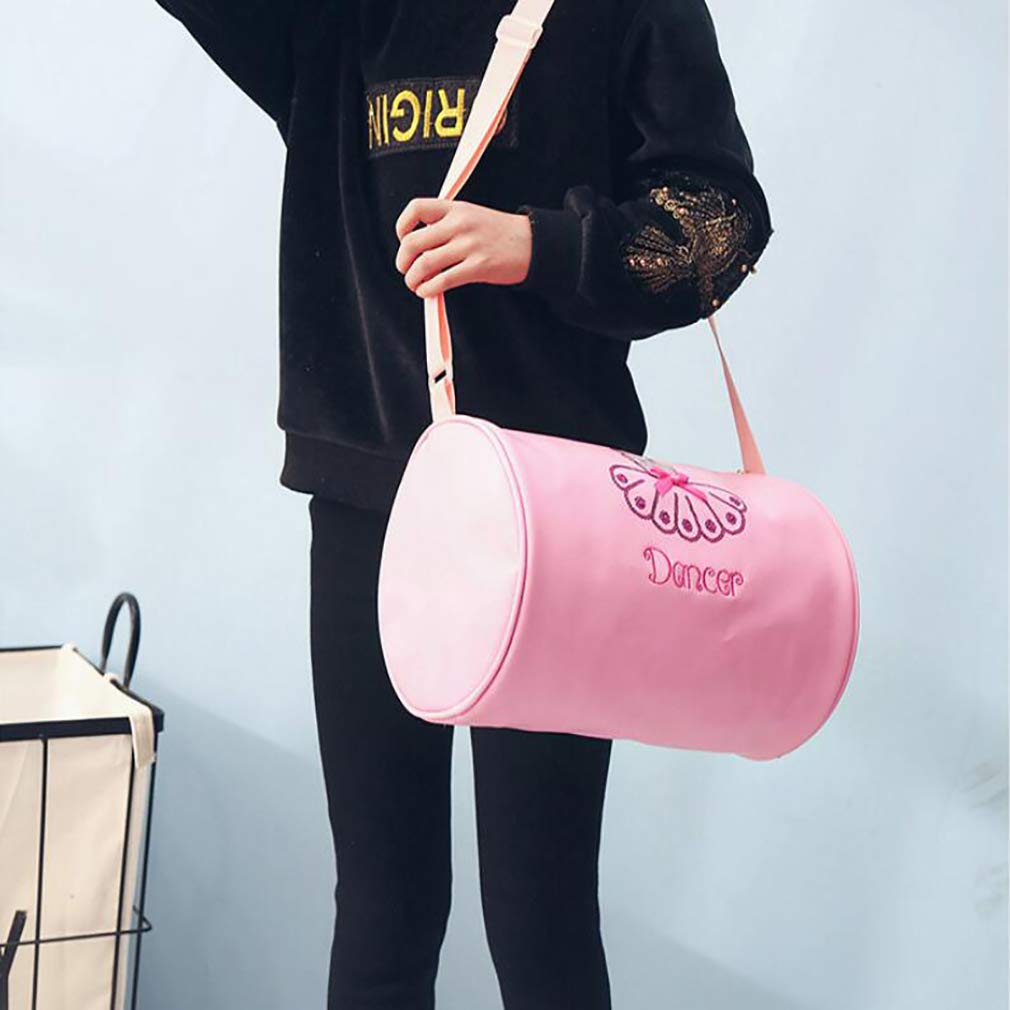 GloryMM Ballet Dance Shoe Bag for Kids - Pink Embroidery Shoulder Handbag for Ballerinas | Perfect for Dance Classes, Recitals & Ballet Practice