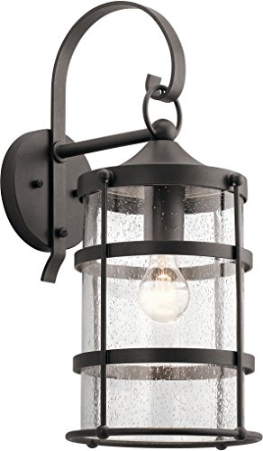 Kichler Lighting 49962AVI Outdoor Wall Mount Sconce - Anvil Iron Finish - Weatherproof Exterior Light Fixture for Patio, Garden & Porch Lighting