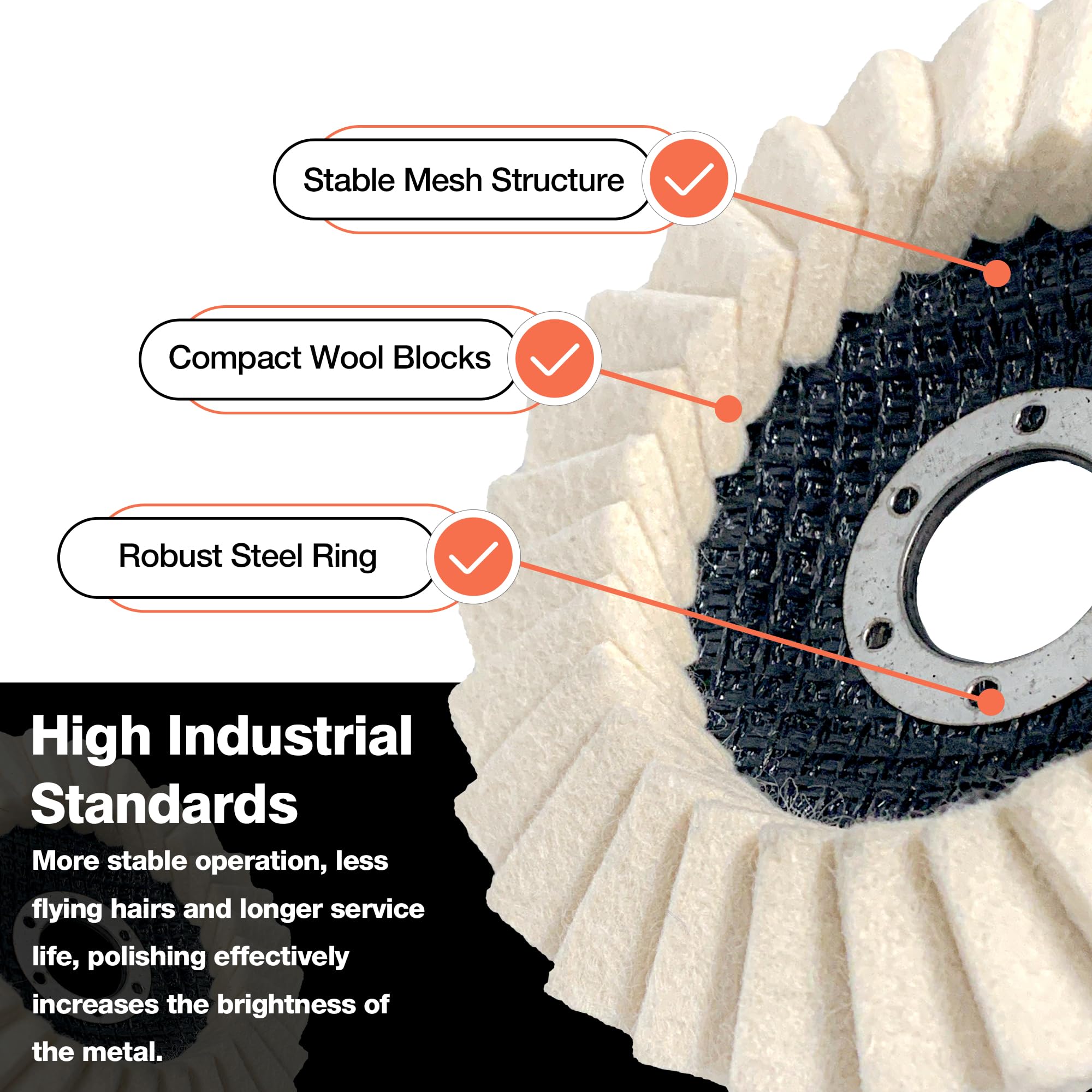 5 Pack Felt Flap Disc Abrasives 4-1/2