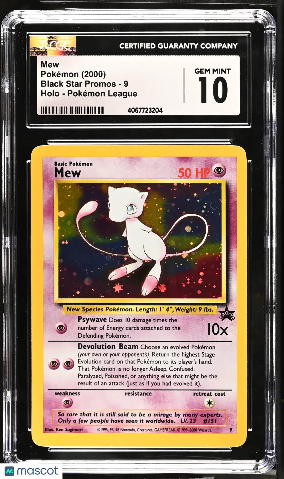2000 Pokémon Black Star Promo Mew English Holo CGC 10 Graded Card - Rare Collectible for Pokémon TCG Players & Fans | Perfect for Display, Gaming, and Investment