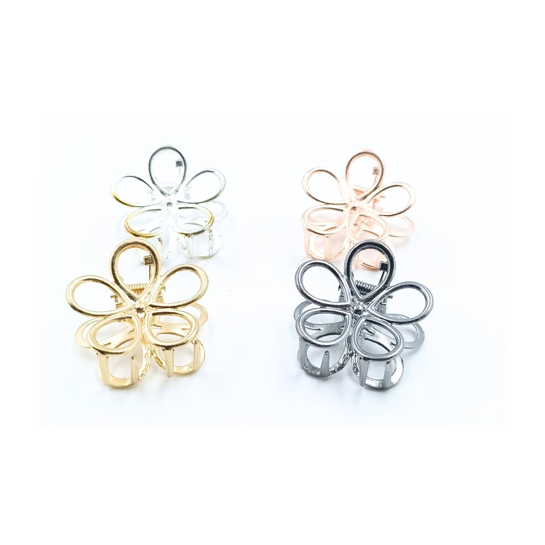 PANCIKAA Minimalist Dainty Round Geometric Hair Clips for Women & Girls - 4 Pack Set - Perfect for School, Work, Parties & Everyday Styling