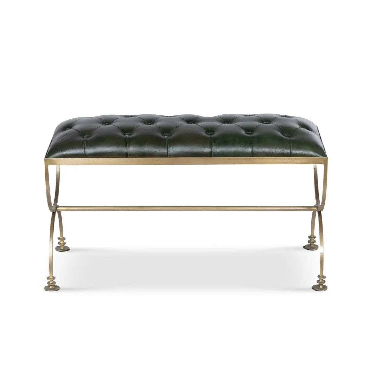 Farleigh House Genuine Leather Bench - Stylish & Durable Entryway, Bedroom, or Living Room Seating Furniture for Home Decor