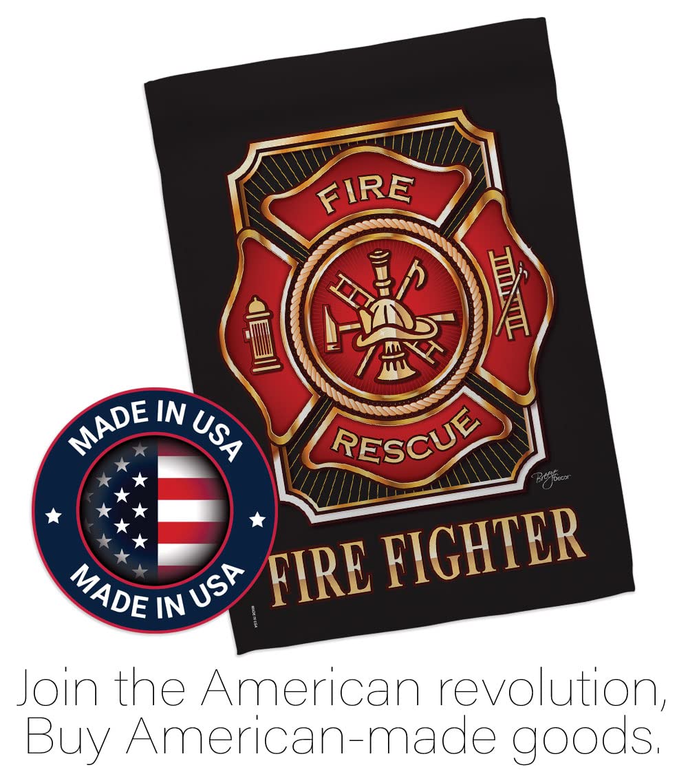 Firefighter Garden Flag Set with Stand - Red Line Hero Support for Yard & Home Decor