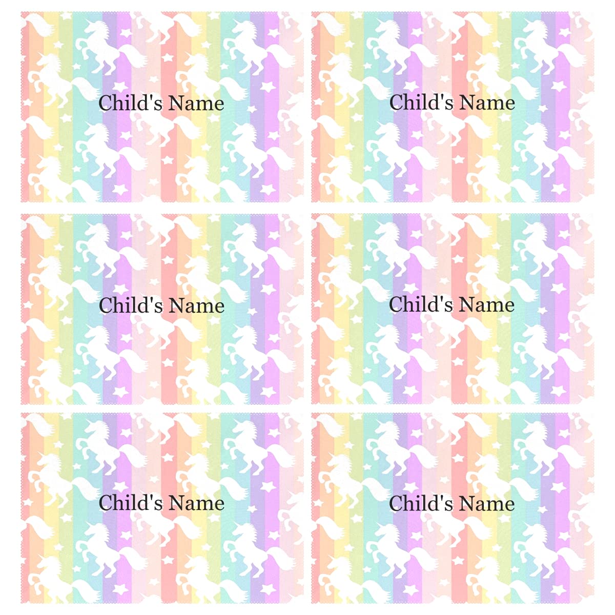 Personalized Unicorn Rainbow Placemats for Kids - Custom Washable Placemat with Child's Name - Unique Birthday Gift for Girls - Perfect for Birthday Parties, Daily Meals & Home Decor