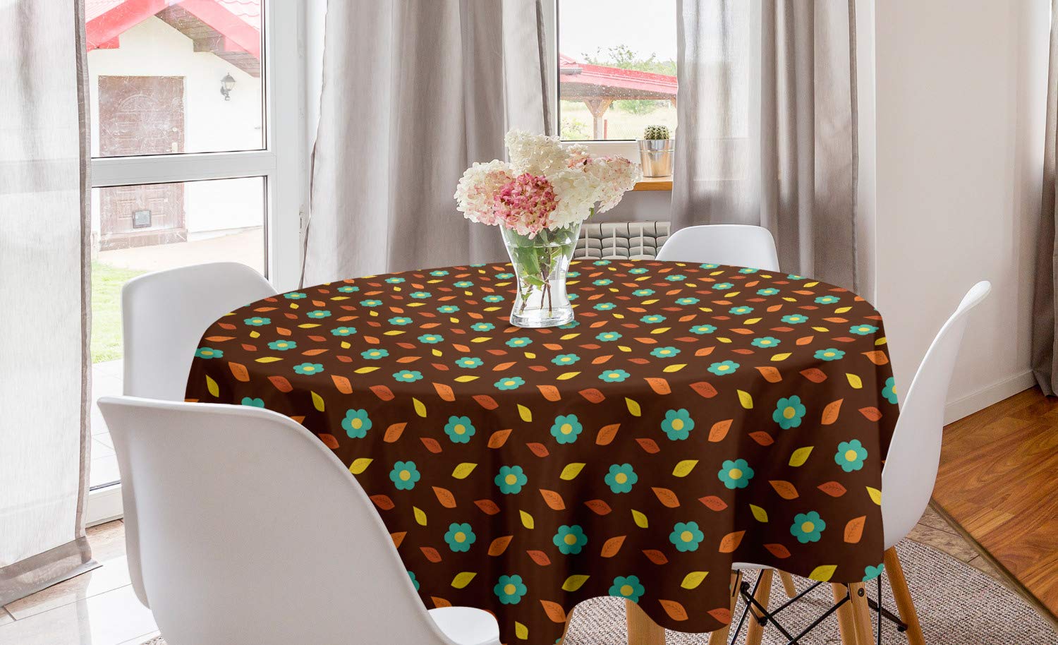 Ambesonne Autumn Round Tablecloth 60