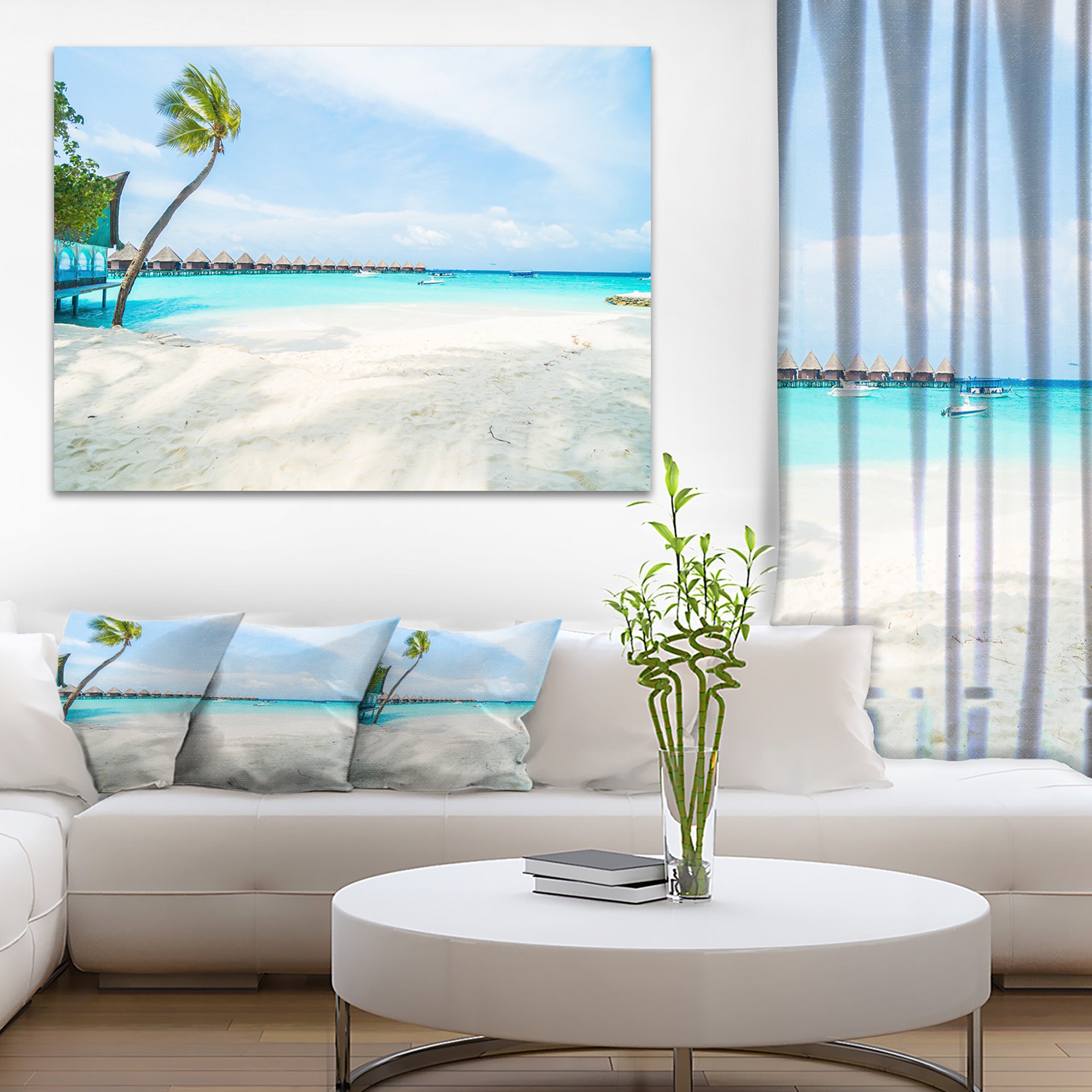 Tropical Maldives Island Seascape Canvas Art Print - Stunning Beach Wall Decor for Living Room, Bedroom & Office - Perfect Coastal Home Decor & Gift Idea