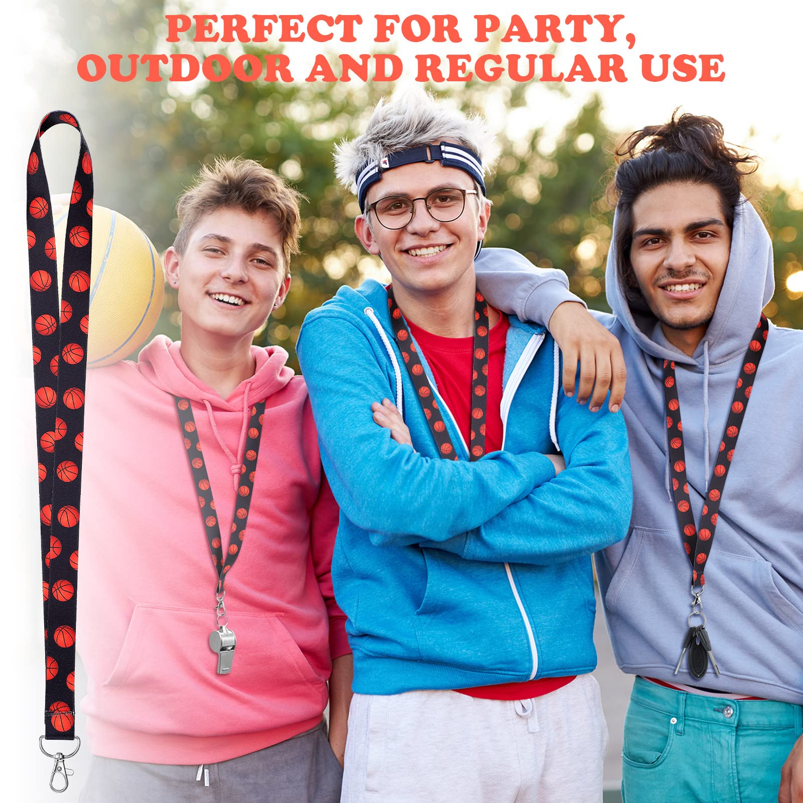 20 Pcs Basketball Lanyards Keychains - Sport Team Gifts for Fans & Players
