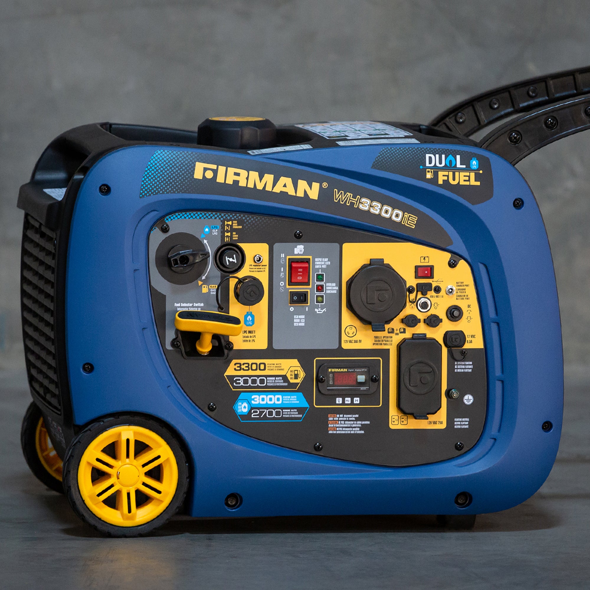 3300W Dual Fuel Inverter Generator with Electric Start - Portable Power for Camping, RV Trips & Emergency Backup