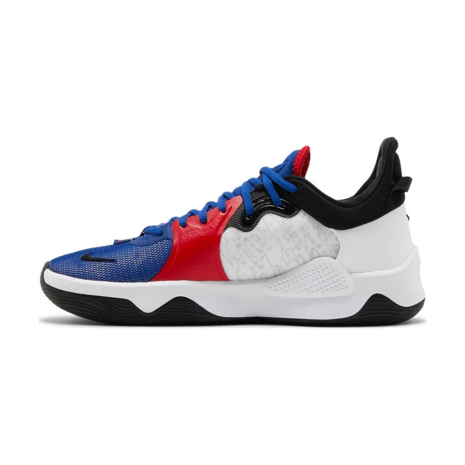 Nike PG 5 Basketball Shoes - Team USA Colorway (White/Rush Blue/University Red) - Performance Hoops Sneakers for Men - Perfect for Court Play & Streetwear Fashion