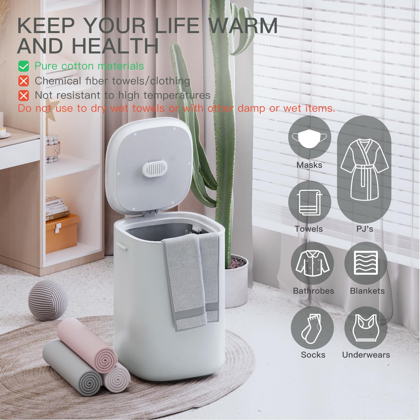 Premium 26L Large Towel Warmer Bucket with LED Display - Adjustable Heat Timer (20/40/60 Min), 24H Delay Function - Fits 2 Oversized Towels, PJs & Bathrobes - Perfect for Spa, Salon & Luxury Bathroom (Pure Gray, Model A17)