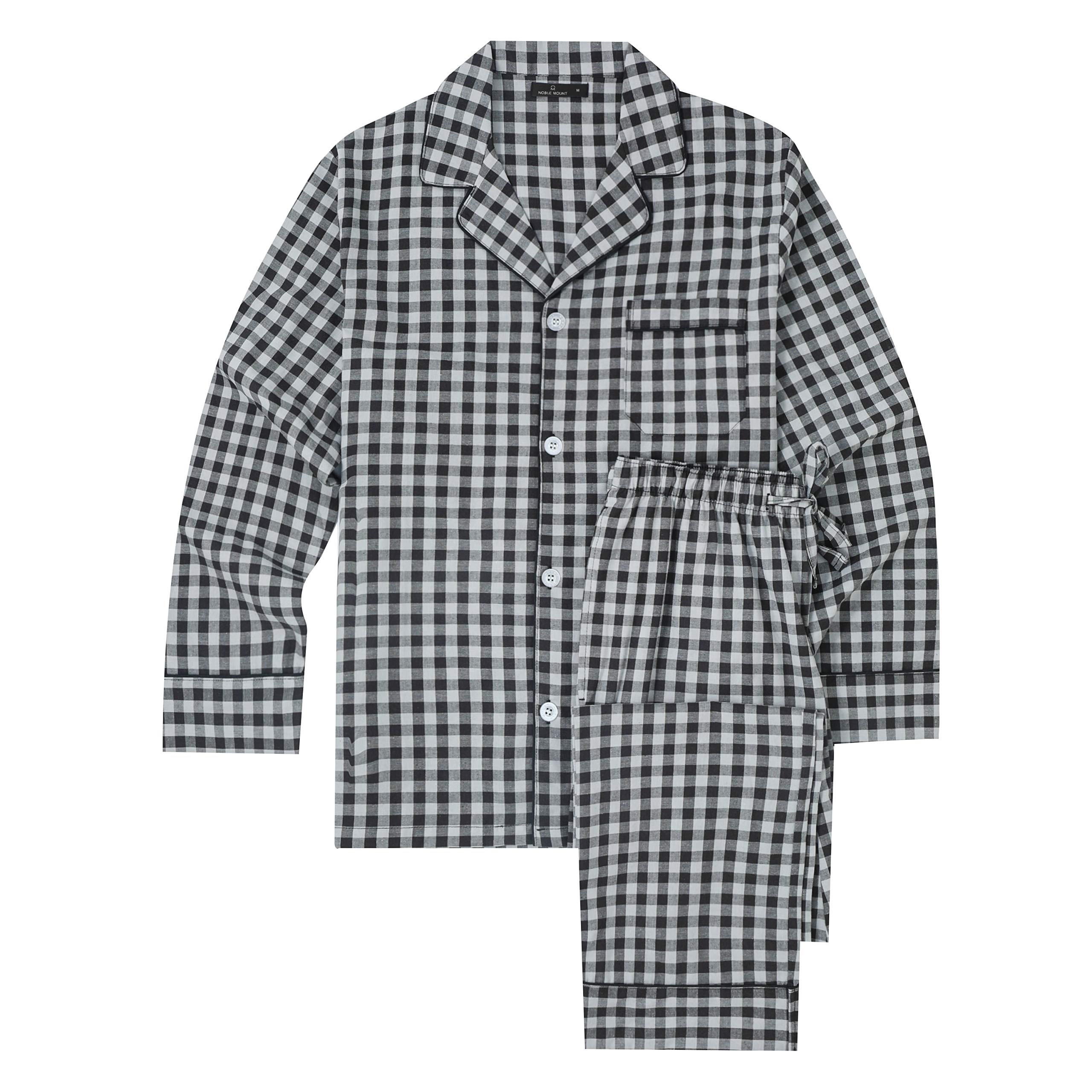 Premium 100% Cotton Men's Woven Pajama Set - Soft & Breathable Sleepwear for Lounge & Nighttime Comfort - Perfect for Relaxing at Home, Travel & Gift Giving