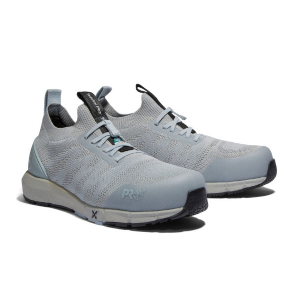 Timberland PRO Radius Knit TB0A41ZY065 Women's Slip-On Athletic Composite Toe Work Shoes - Grey/Blue | Lightweight & Comfortable for Construction, Warehouse & Outdoor Jobs