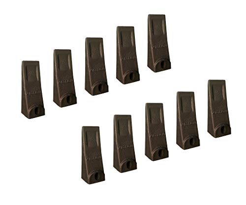Bobcat Style Mini Excavator Bucket with Long Dirt Teeth - Heavy Duty Skid Steer Attachment for Digging & Trenching (Model 6737325LP, 10-Pack) - Perfect for Landscaping, Construction & Farm Work