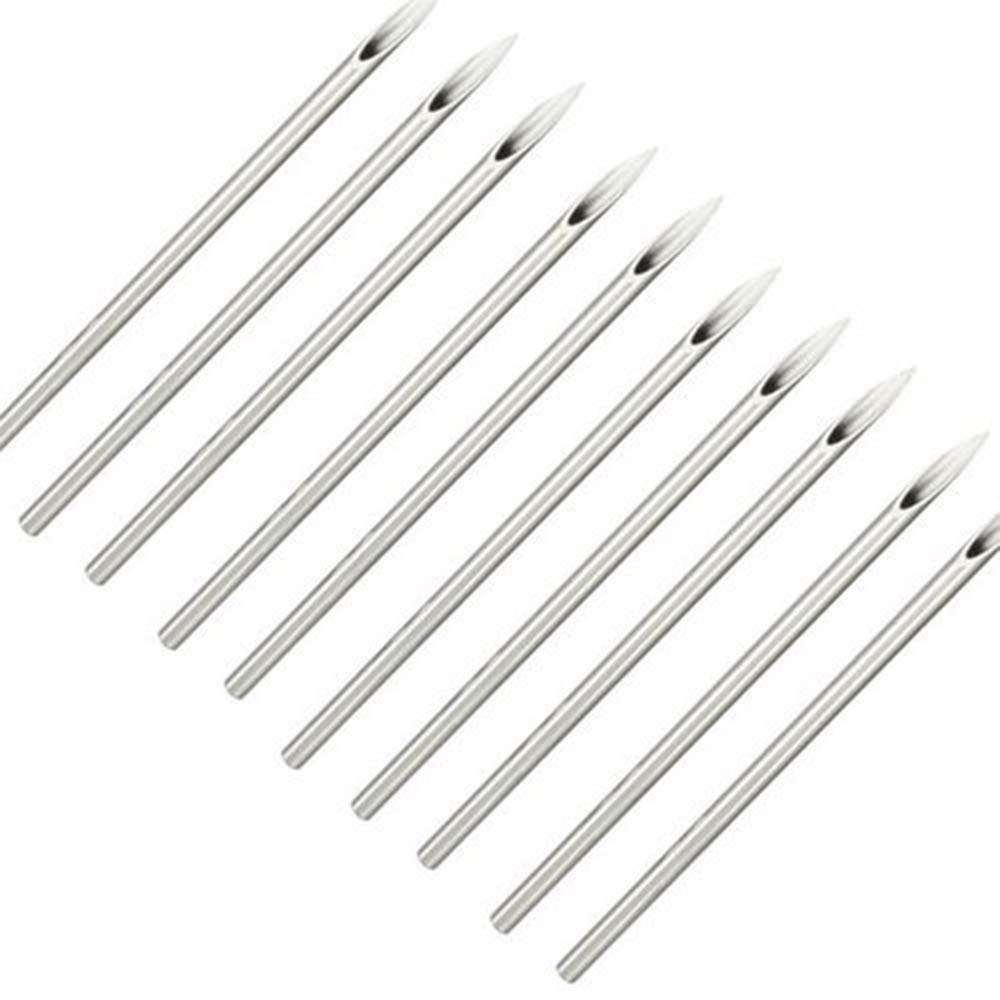 10PCS 10G Body Piercing Needles - 316L Surgical Steel Hollow Needles - Sterile & Disposable - Professional Piercing Supplies for Tattoo, Nose, Ear, Lip & Body Jewelry Piercing - Safe for Home & Studio Use