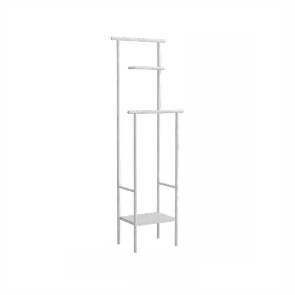 2-Tier Stainless Steel Towel Rack Holder - Free Standing Bathroom Organizer for Indoor & Outdoor Use - Space Saving Floor Towel Shelf (13.3x17.5x61.7cm, White) - Perfect for Guest Bathrooms, Poolside, and Spa Areas