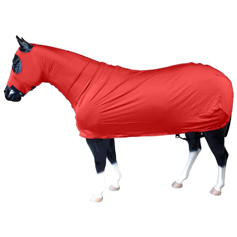 Large Solid Full Body Red Horse Blanket - Durable & Comfortable for Riding, Training, and Cold Weather Protection
