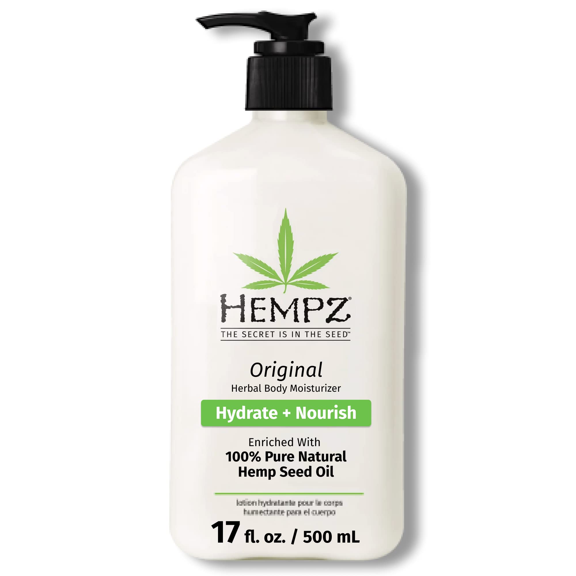Hempz Sweet Pineapple & Honey Melon Body Lotion - 17oz Daily Moisturizing Cream with Natural Hemp Seed Oil, Shea Butter & Ginseng - Hydrating Dry Skin for Summer & Travel Use