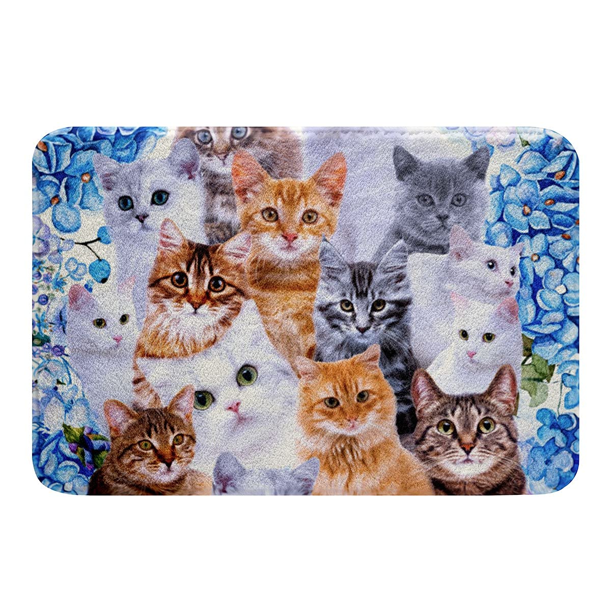 Non-Slip Cat Bath Mat - Super Soft Microfiber Fleece Bathroom Rug for Pet Lovers (20