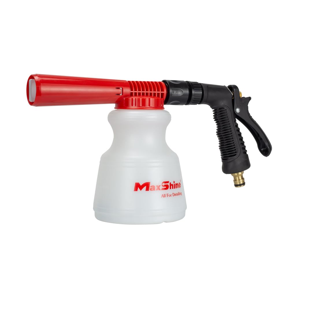 Maxshine Low Pressure Foam Cannon for Car Washing - Universal Garden Hose Foam Gun with Adjustable Nozzle, Safe Dirt Removal - Car Detailing Kit for Home Use, No Pressure Washer Needed - Perfect for Washing Cars, Motorcycles, and Outdoor Furniture
