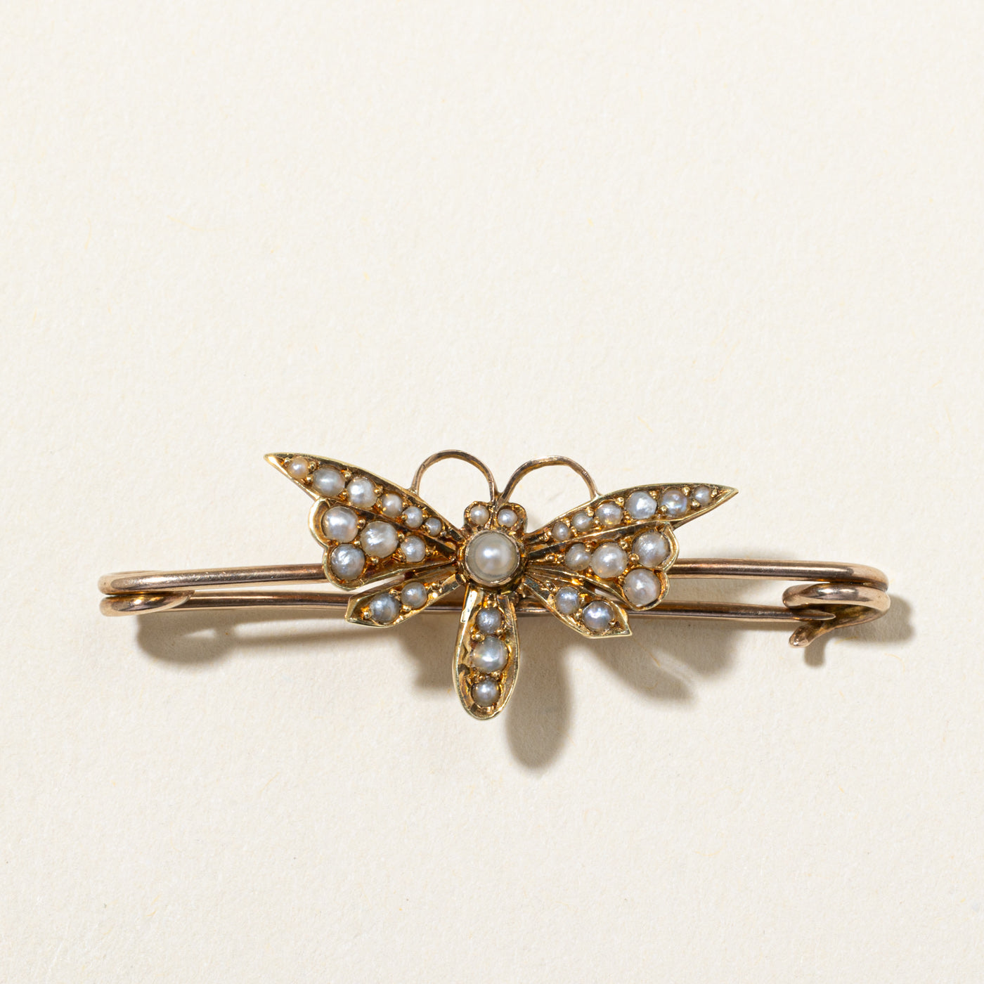 Victorian Seed Pearl Dragonfly Brooch Pin - Antique Jewelry for Women, Vintage Dragonfly Accessory - Perfect for Weddings, Parties & Special Occasions