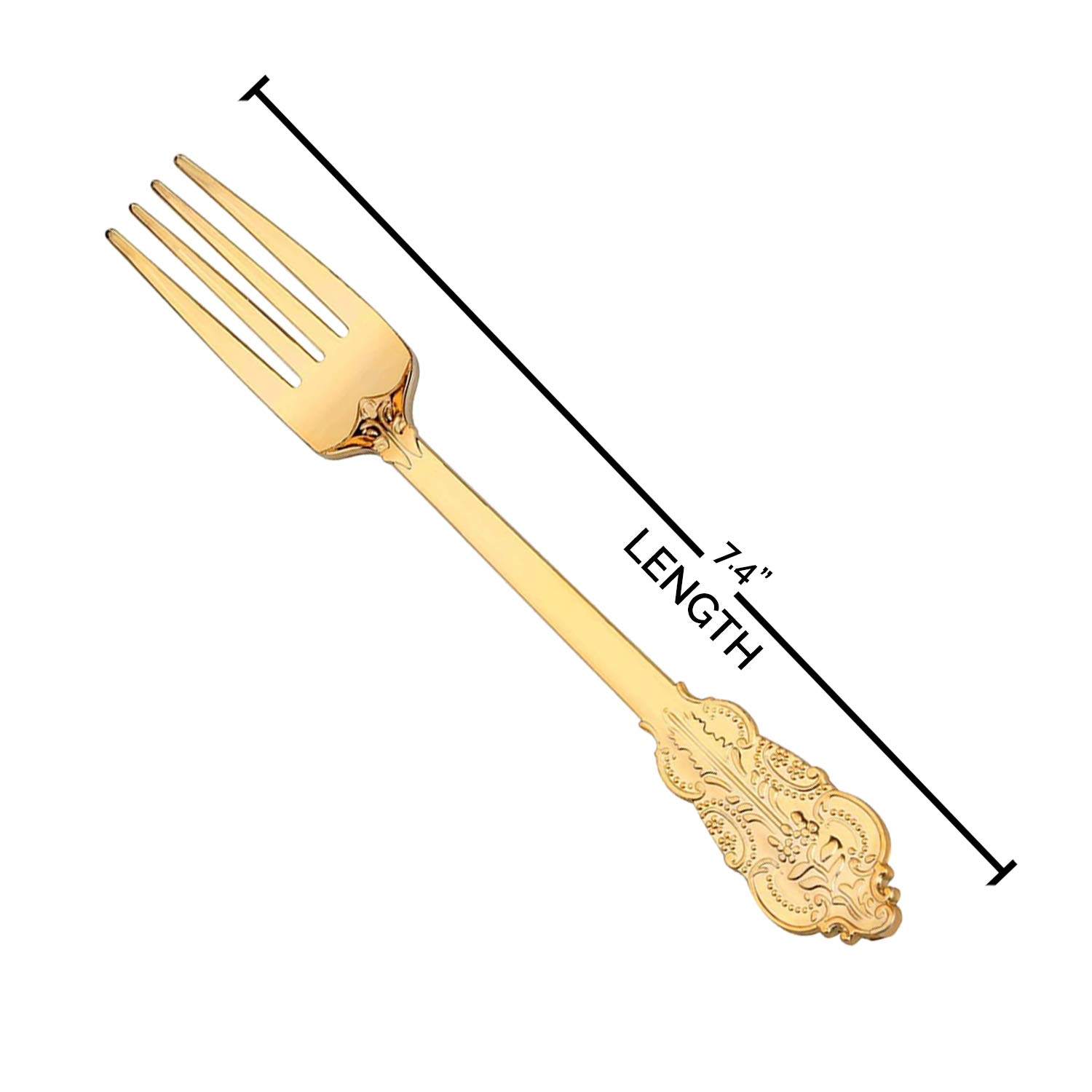 600 Pcs Gold Plastic Forks - Heavy Duty Disposable Flatware Set for Weddings, Birthdays & Parties - Elegant Baroque Design Bulk Cutlery - Perfect for Catering, Events & Home Entertaining