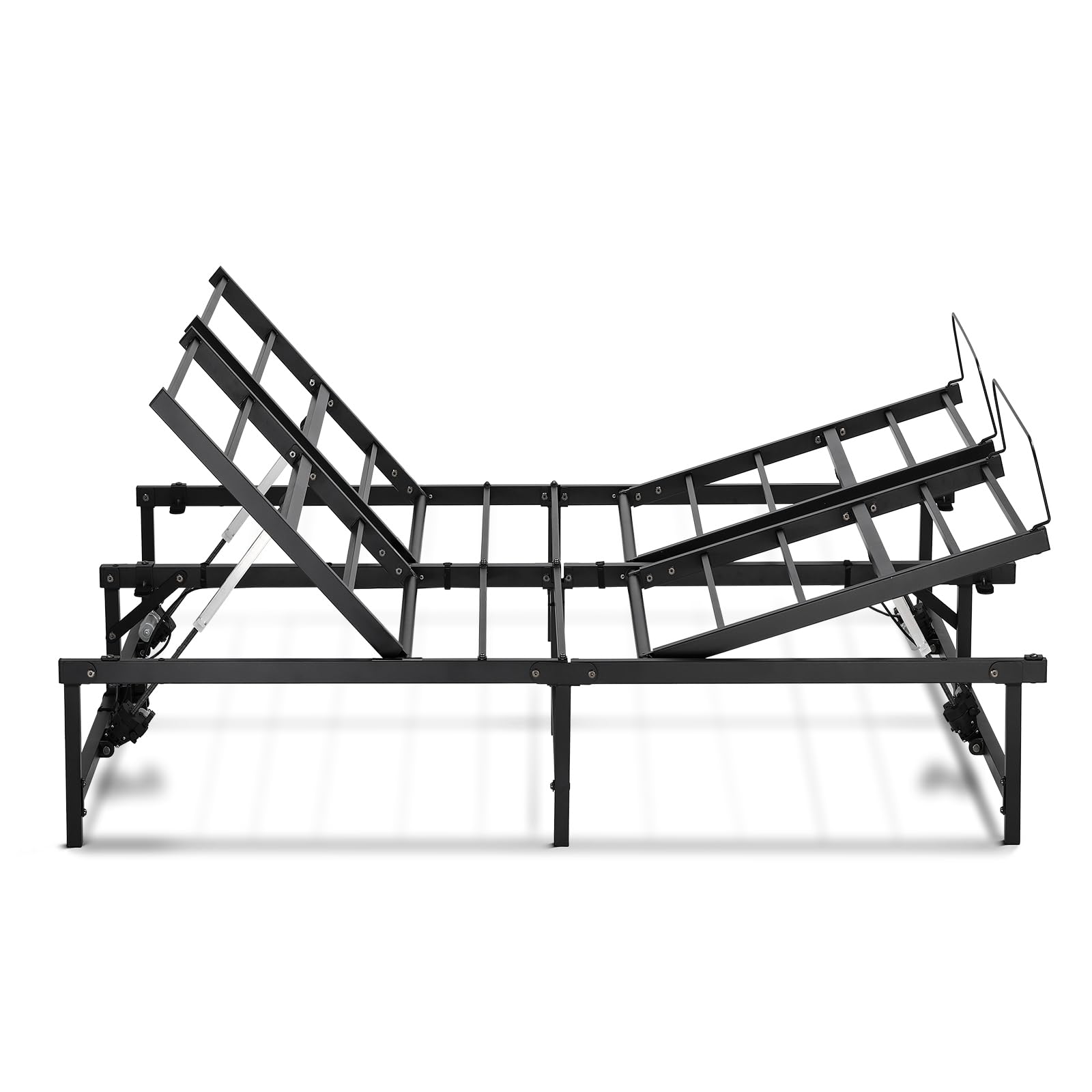 COMHOMA King Size Adjustable Bed Frame with Remote Control - Independent Head & Foot Incline, Mattress Holder - Bed Base Only (73