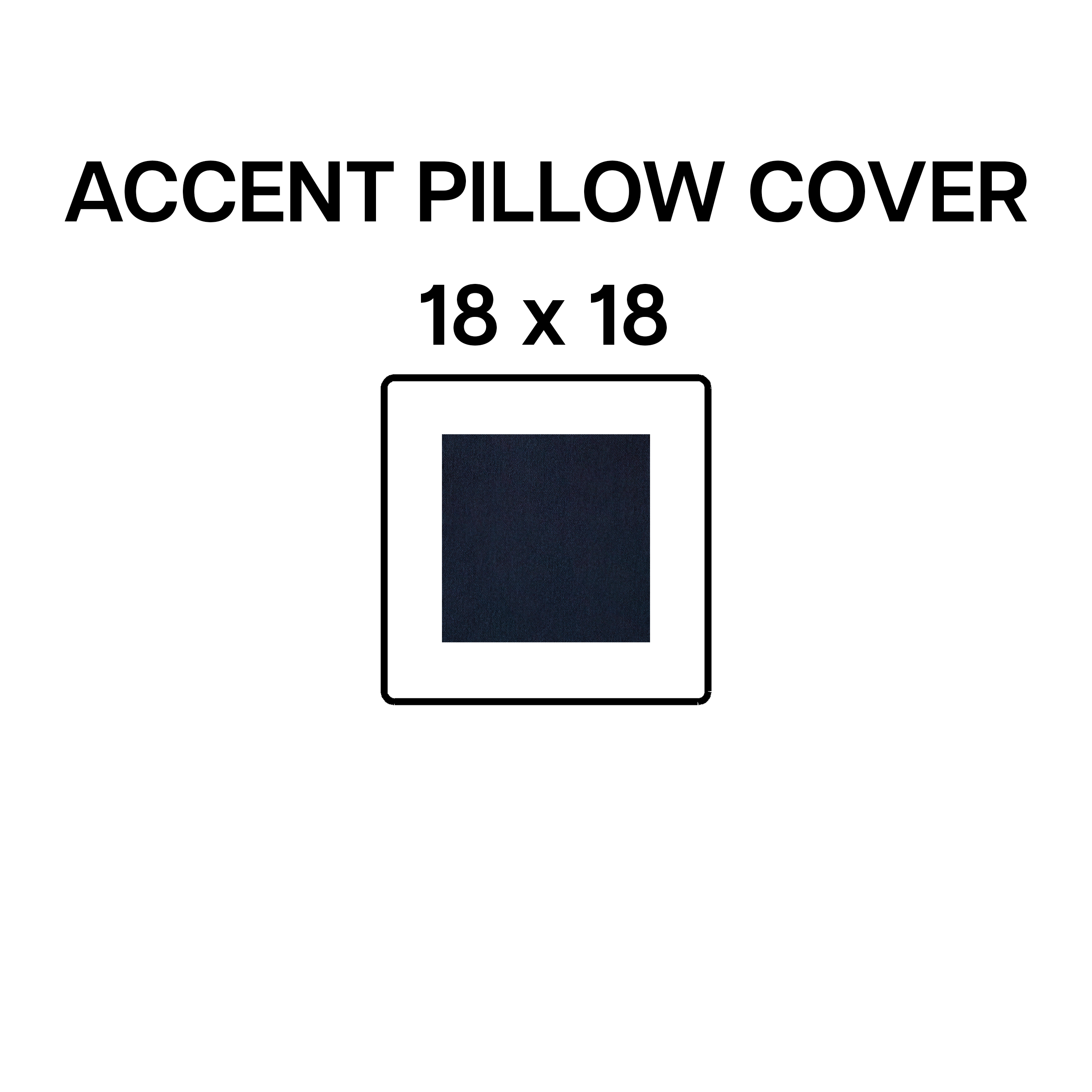 18x18 Inch Navy Blue Accent Pillow Cover - Decorative Throw Pillow Case for Sofa, Bed, Couch - Soft & Stylish Home Decor (BP 641 112)