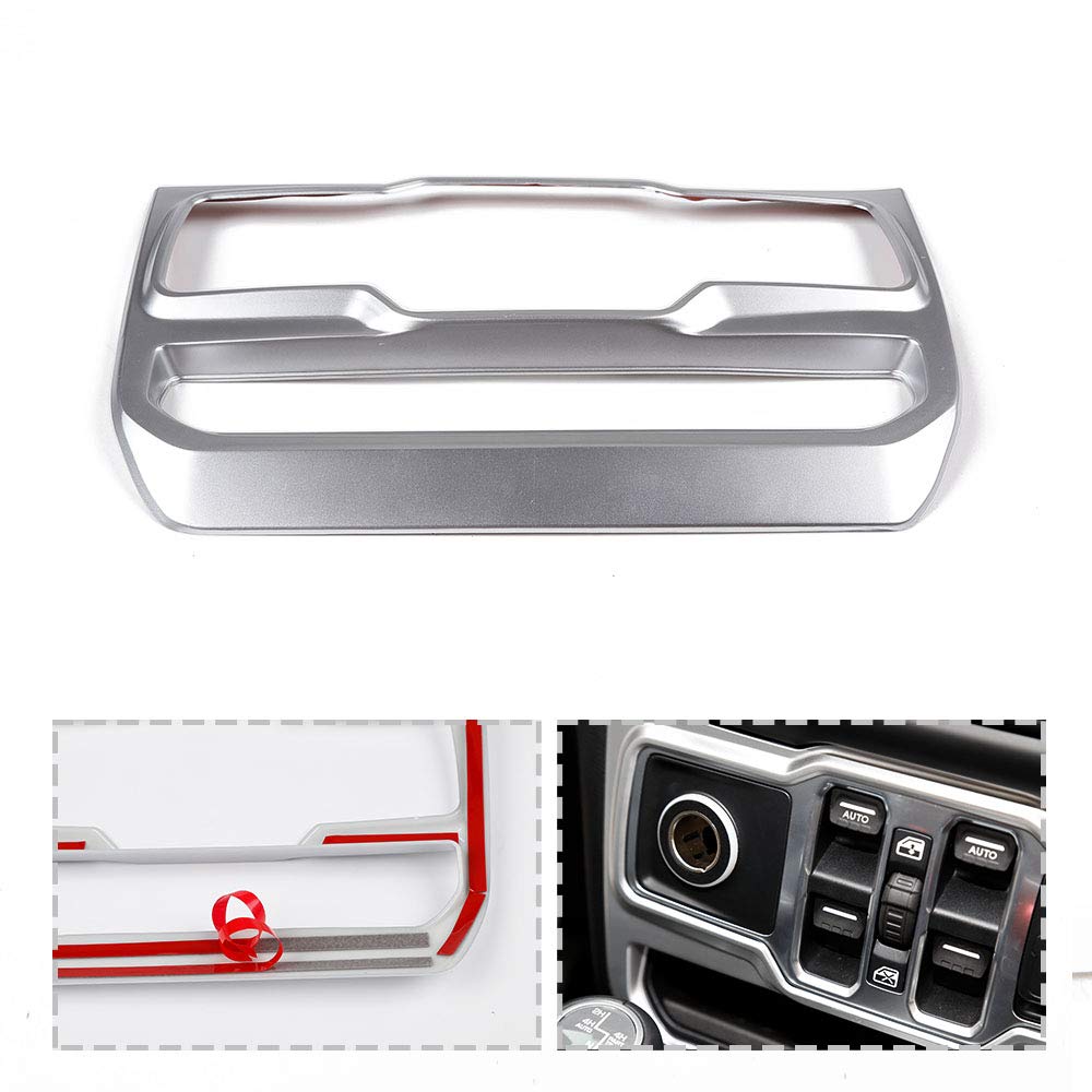 JeCar Silver Center Console Window Control Panel Trim Cover for 2018-2024 Jeep Wrangler JL JLU & Gladiator JT - Interior Accessories Upgrade for Enhanced Style & Protection - Perfect for Off-Road Adventures & Daily Driving