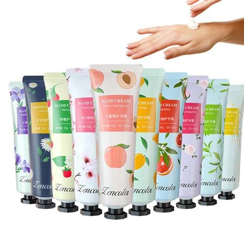 10PCS Plant Fragrance Hand Cream Gift Set - Moisturizing & Non-Greasy for Dry Hands & Feet - Travel Size Hand Care for Women - Perfect Gift Set for Ladies | Home, Office & Travel Use