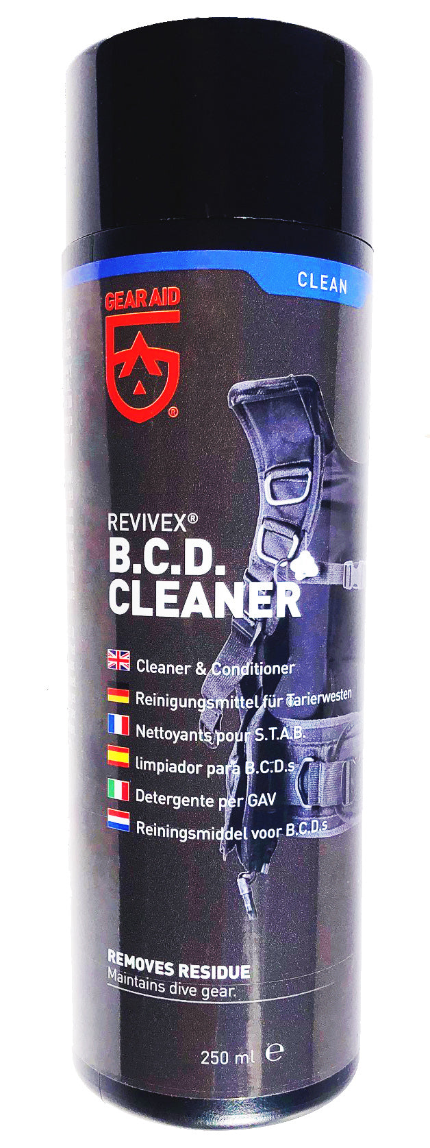 Beaver McNett Gear Aid Revivex BCD Cleaner 250ml - Scuba Diving Gear Maintenance for Wetsuits & BCDs - Perfect for Pool, Ocean & Dive Trips