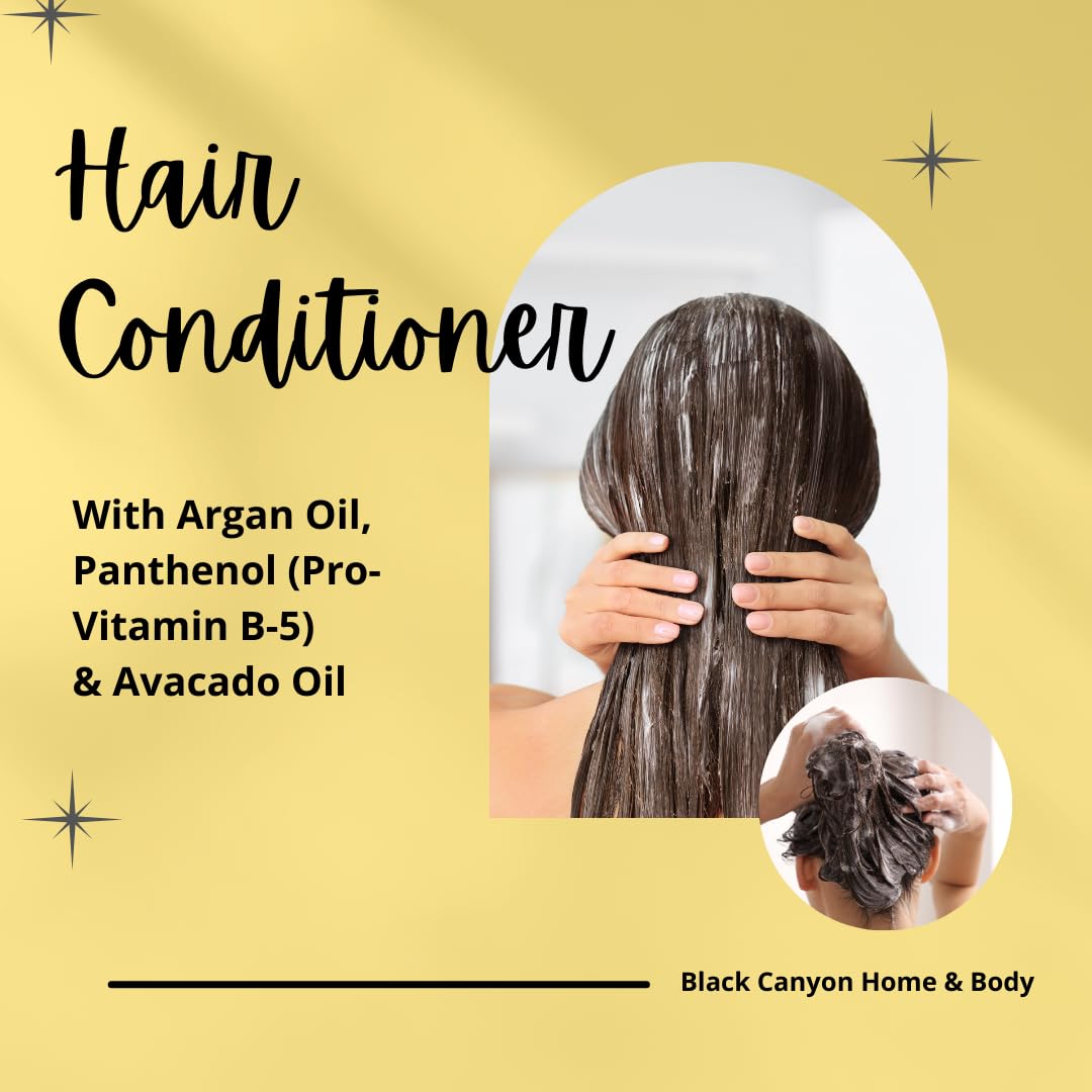 Black Canyon French Roast Coffee Scented Argan Oil Hair Conditioner - 8 Oz for Dry, Damaged Hair - Deep Hydration & Repair Treatment for Salon-Quality Shine at Home