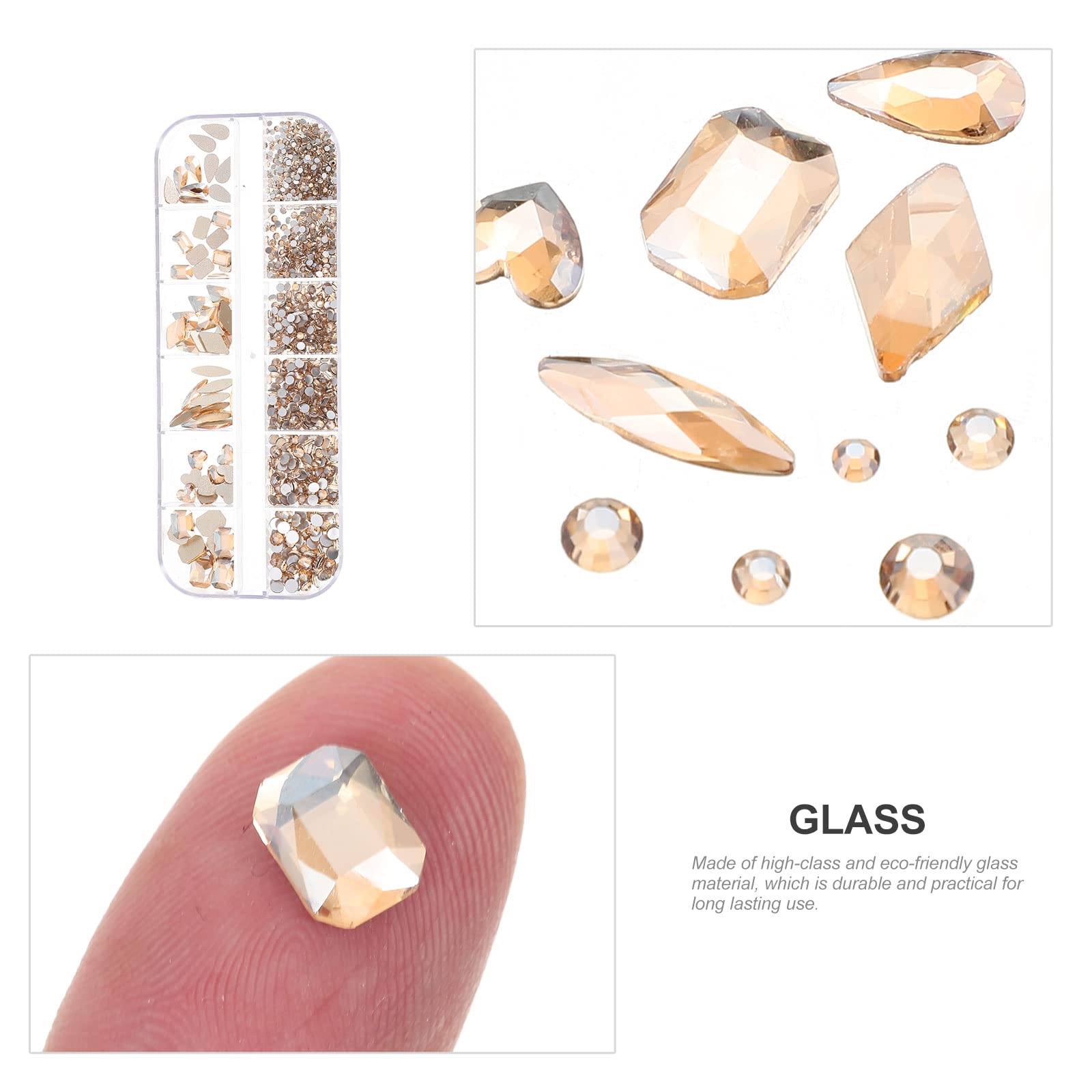 Minkissy 1 Box Flatback Rhinestones for Nails - 1000pcs Crystal Nail Gems, Nail Art Decorations & Manicure Accessories - Perfect for DIY Nail Designs, Wedding, Party & Salon Use