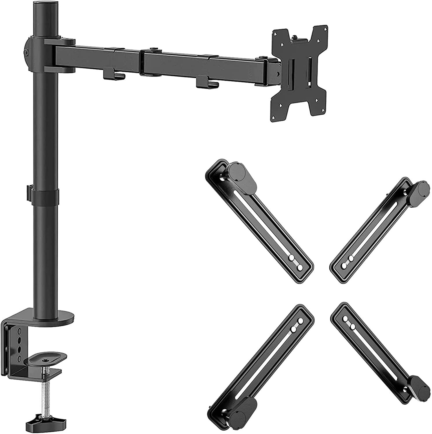 WALI Dual Monitor Arm Mount Bundle – Heavy Duty Adjustable Stand with VESA Bracket Adapter for Home Office, Gaming & Workstation Setup