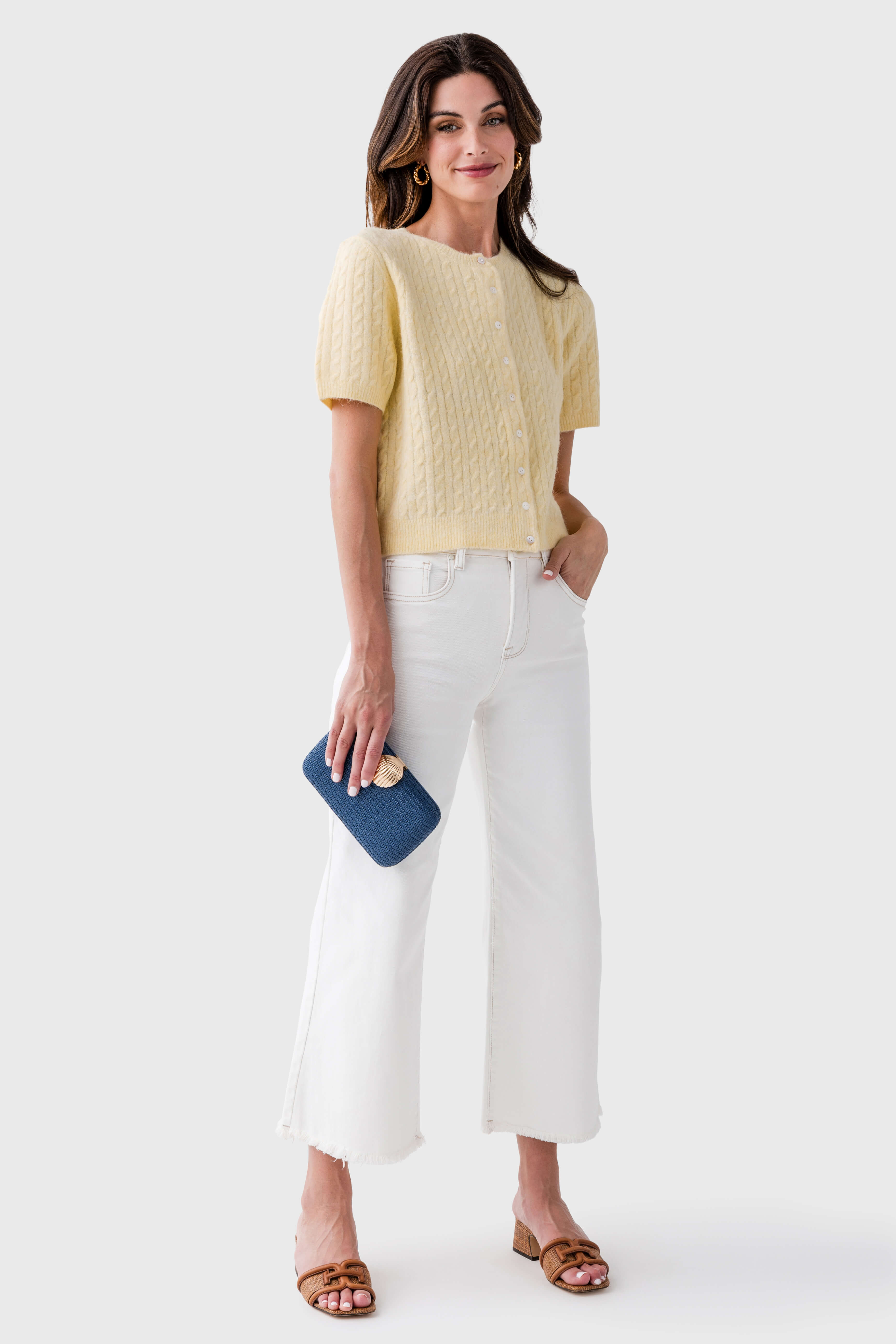 Risen Marlo Wide Leg Crop Jeans for Women - High Waist Distressed Denim Pants - Casual & Trendy Outfit for Streetwear, Date Night, and Everyday Wear
